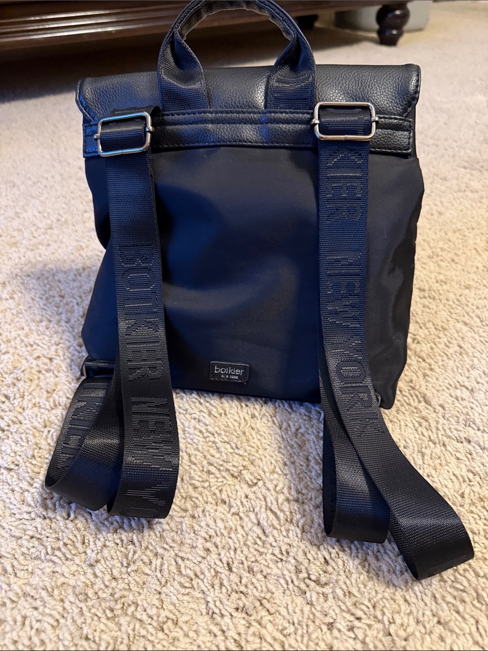 Botkier Black Nylon Backpack with Branded Webbing Straps